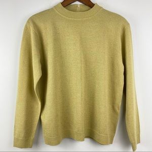 Chelsea Way size Large Women’s Gold Metallic Sparkle Long Sleeve Knit Sweater